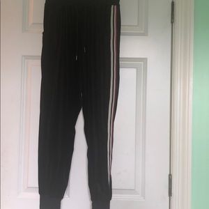 Black velvet joggers